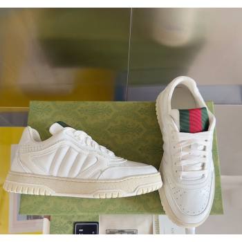 Gucci Re-Web Sneakers in Leather White/Web 2024 0605 (SS-240605152)