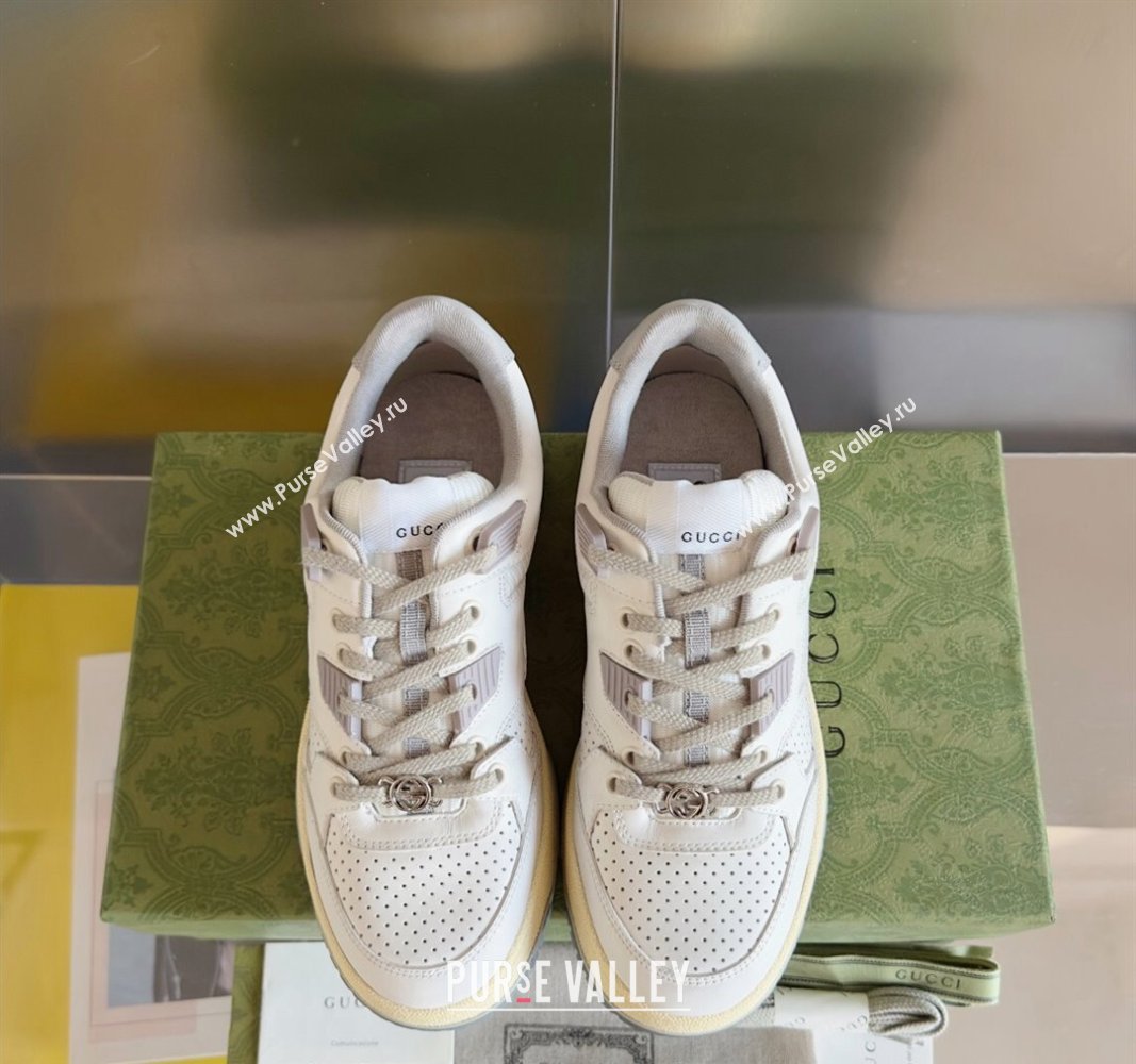 Gucci Re-Web Low top Sneakers in Calf Leather White 2024 0604 (SS-240605154)