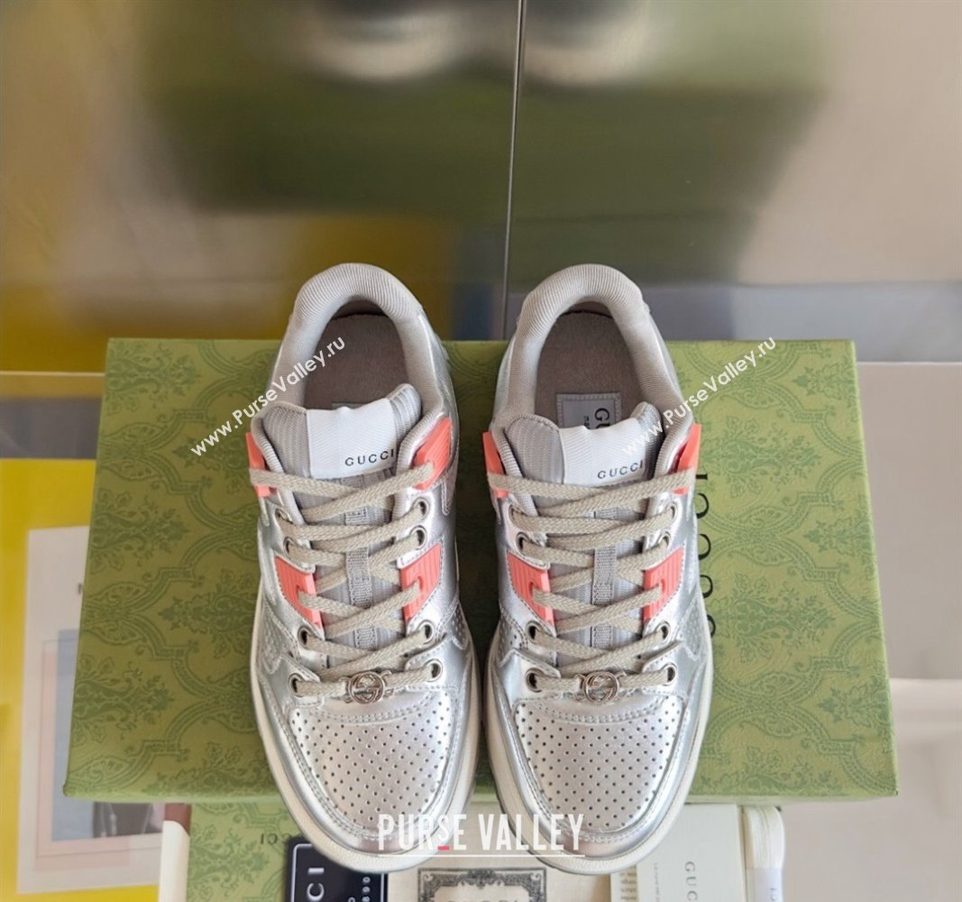 Gucci Re-Web Sneakers in Calf Leather Silver 2024 0604 (SS-240605155)