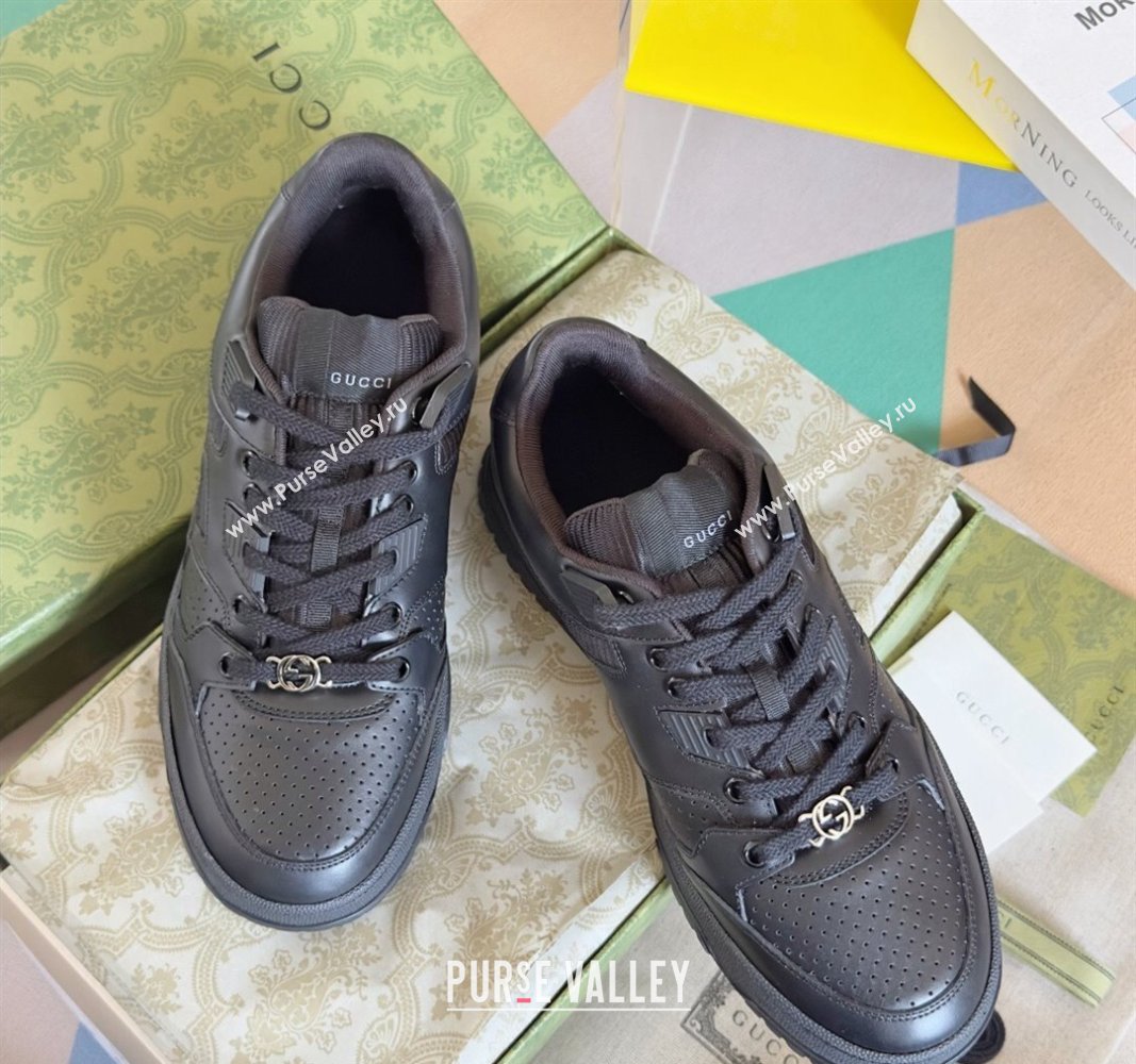 Gucci Re-Web Sneakers in Calf Leather Black 2024 0604 (SS-240605156)