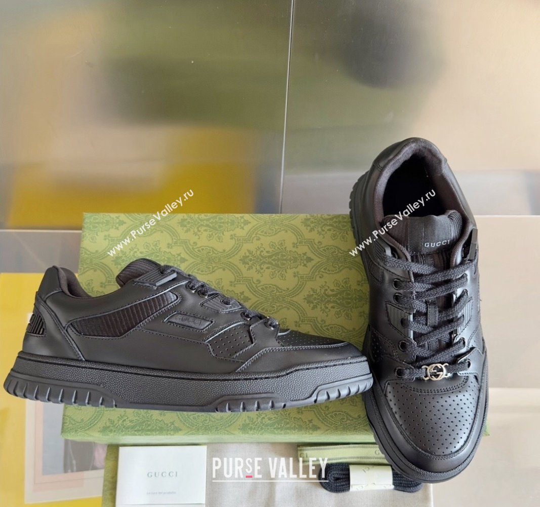 Gucci Re-Web Sneakers in Calf Leather Black 2024 0604 (SS-240605156)