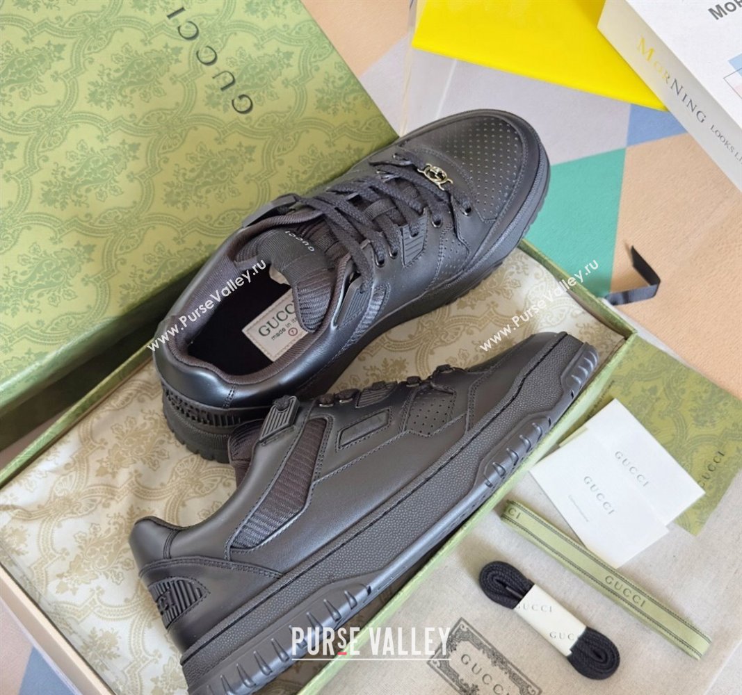 Gucci Re-Web Sneakers in Calf Leather Black 2024 0604 (SS-240605156)