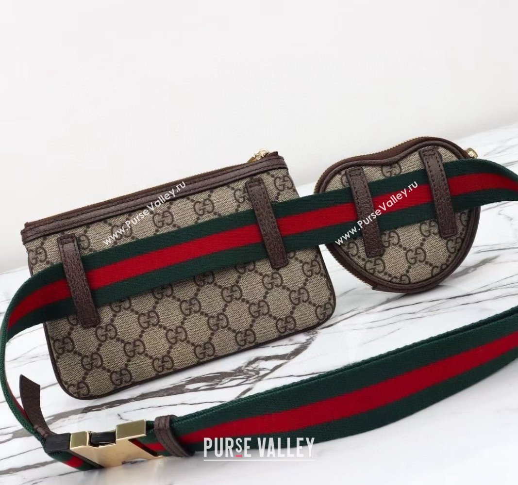 Gucci Ophidia GG Canvas Heart Utility Belt bag Beige/Brown 2024 698805 (DLH-240624133)