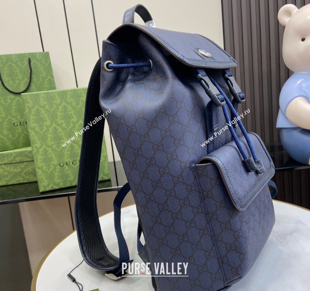 Gucci Ophidia GG Canvas Small Backpack bag 792114 Blue 2024 (XLU-240625003)