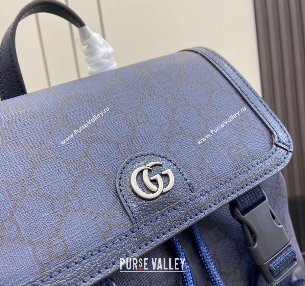 Gucci Ophidia GG Canvas Small Backpack bag 792114 Blue 2024 (XLU-240625003)