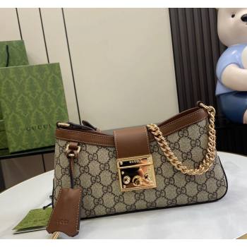 Gucci Padlock GG Canvas Small Shoulder Bag Brown 2024 ‎811705 (XLU-240624123)