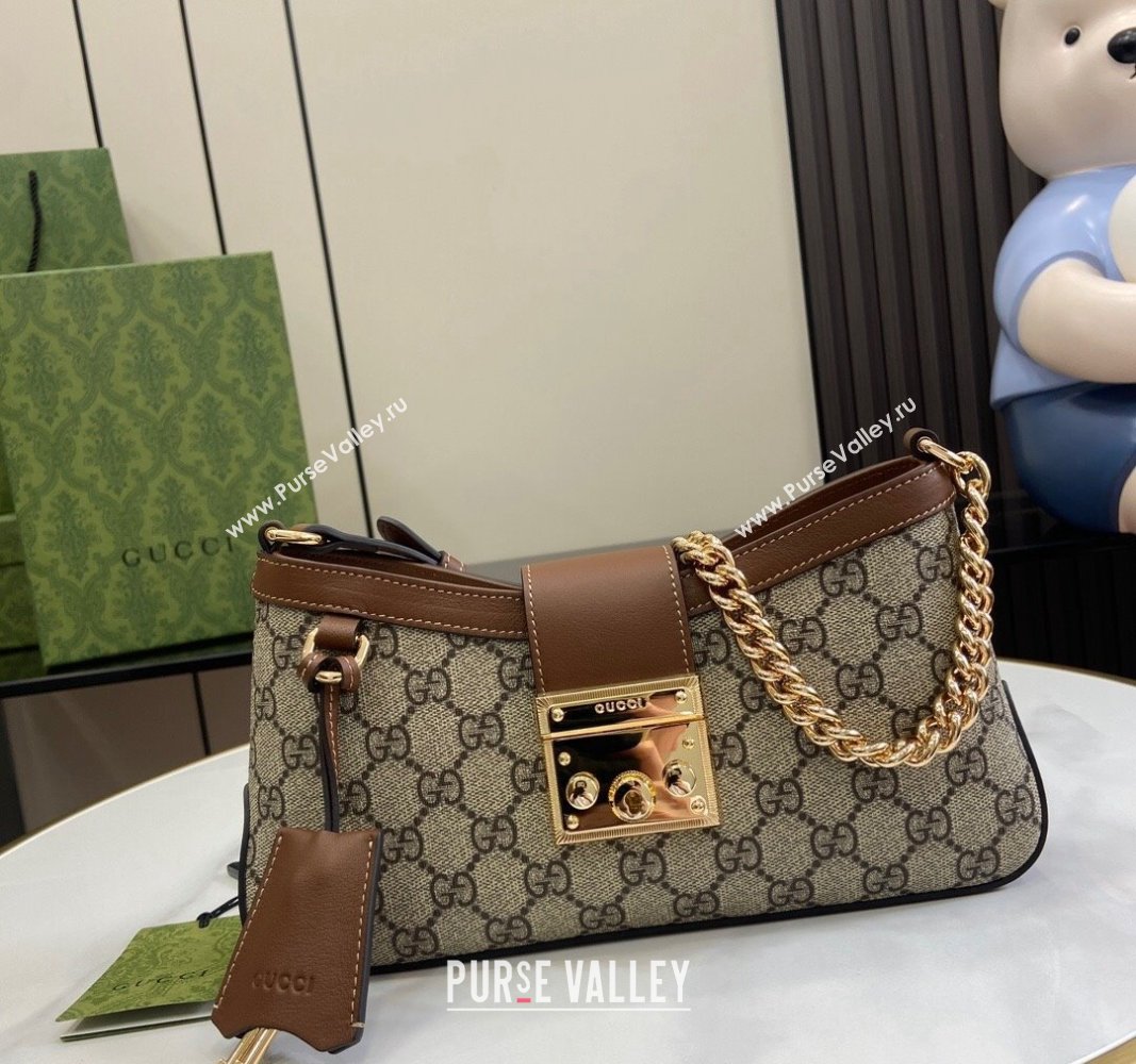 Gucci Padlock GG Canvas Small Shoulder Bag Brown 2024 ‎811705 (XLU-240624123)