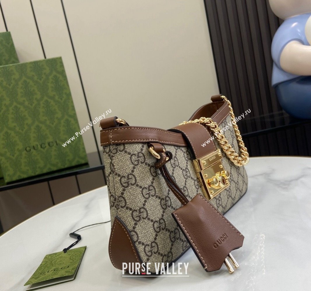 Gucci Padlock GG Canvas Small Shoulder Bag Brown 2024 ‎811705 (XLU-240624123)