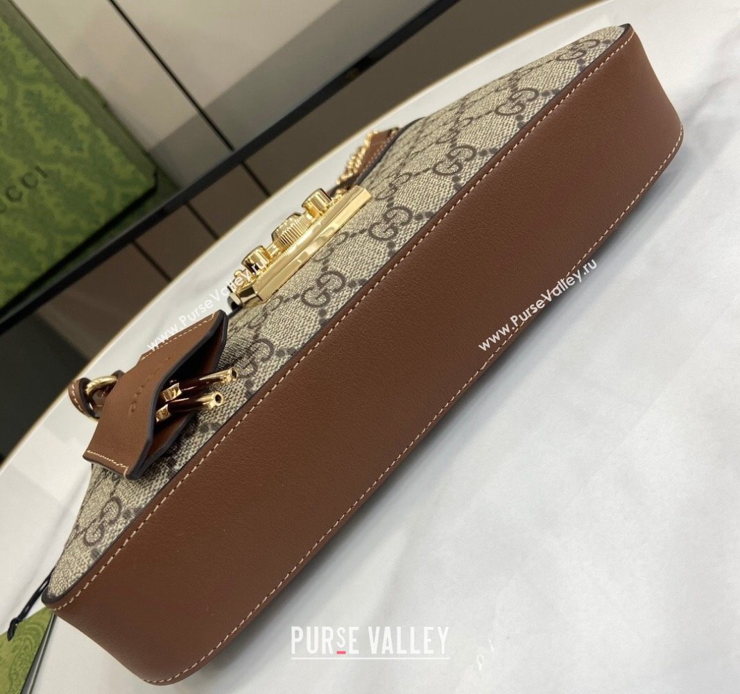 Gucci Padlock GG Canvas Small Shoulder Bag Brown 2024 ‎811705 (XLU-240624123)
