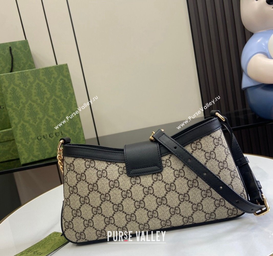 Gucci Padlock GG Canvas Small Shoulder Bag Black 2024 ‎811705 (XLU-240624124)