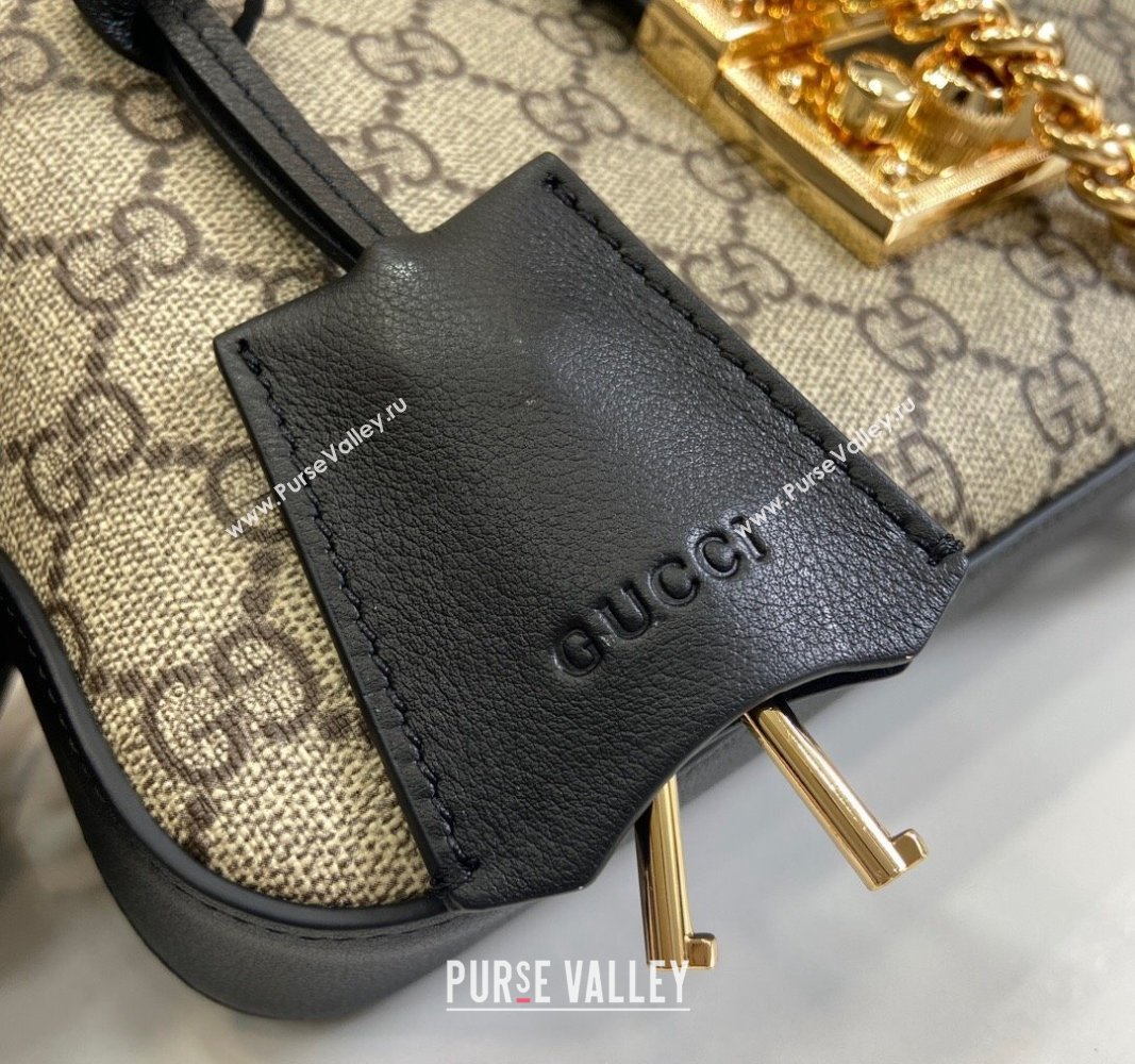 Gucci Padlock GG Canvas Small Shoulder Bag Black 2024 ‎811705 (XLU-240624124)