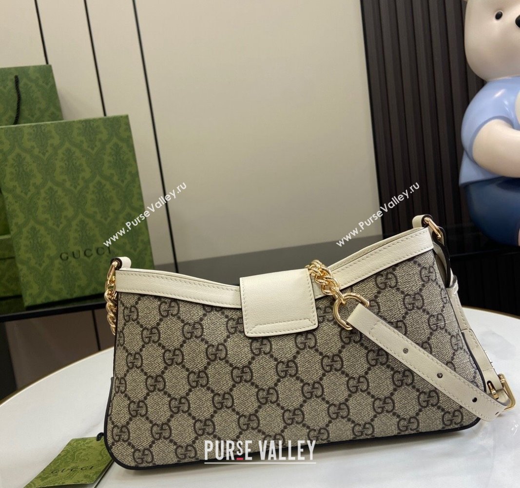 Gucci Padlock GG Canvas Small Shoulder Bag White 2024 ‎811705 (XLU-240624125)