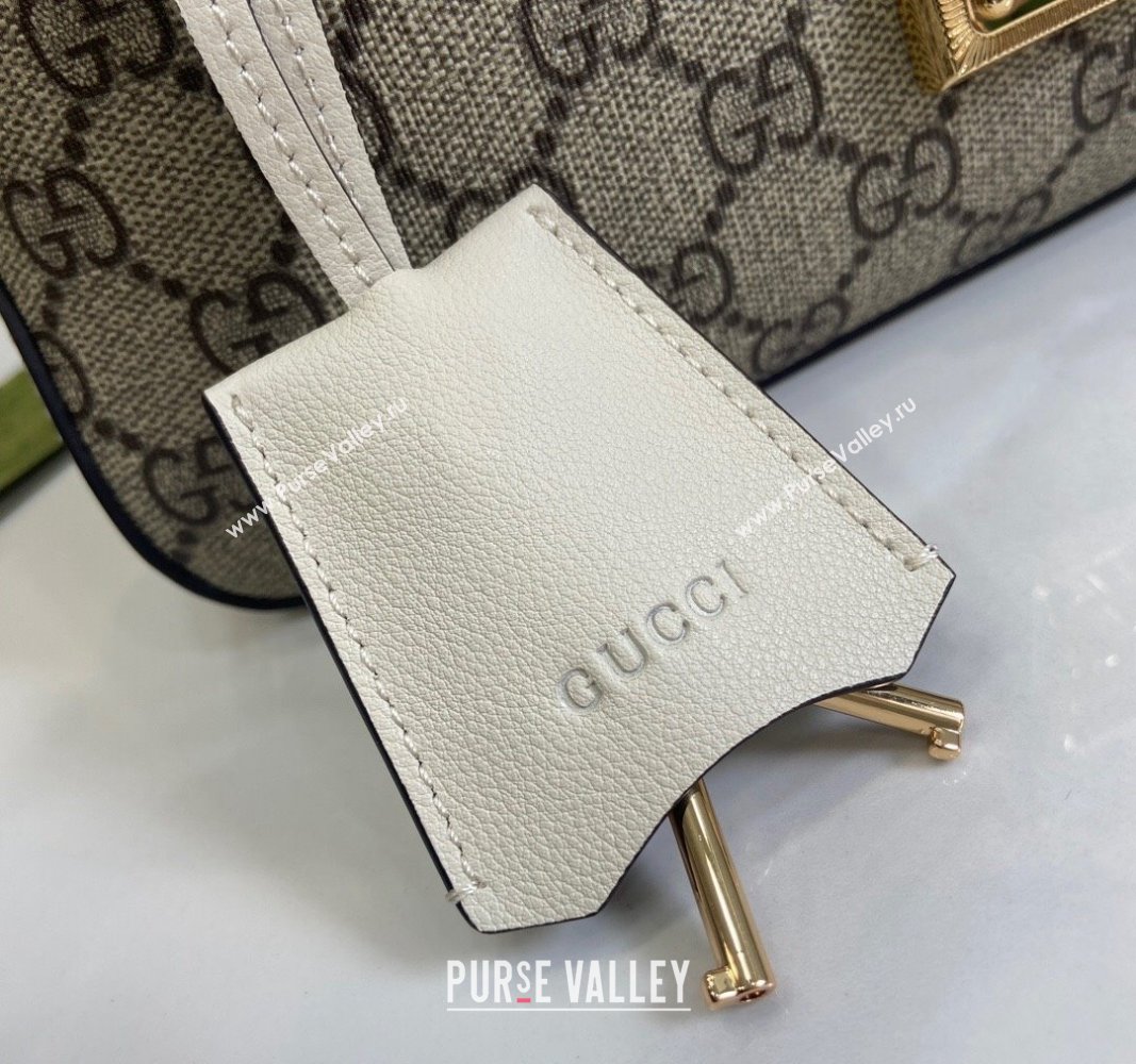 Gucci Padlock GG Canvas Small Shoulder Bag White 2024 ‎811705 (XLU-240624125)