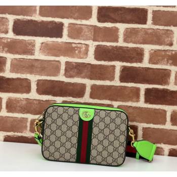 Gucci Ophidia GG Canvas Shoulder Bag with Fluorescent Green Trim 699439 2024 (DLH-240624119)