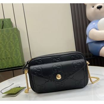 Gucci GG Leather Super Mini Shoulder Bag 781554 Black 2024 (XLU-240625013)