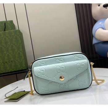 Gucci GG Leather Super Mini Shoulder Bag 781554 Pale Green 2024 (XLU-240625014)