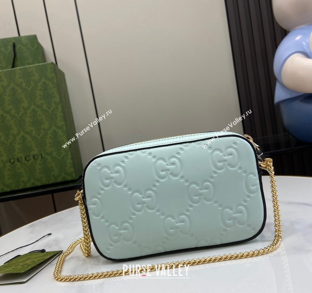 Gucci GG Leather Super Mini Shoulder Bag 781554 Pale Green 2024 (XLU-240625014)