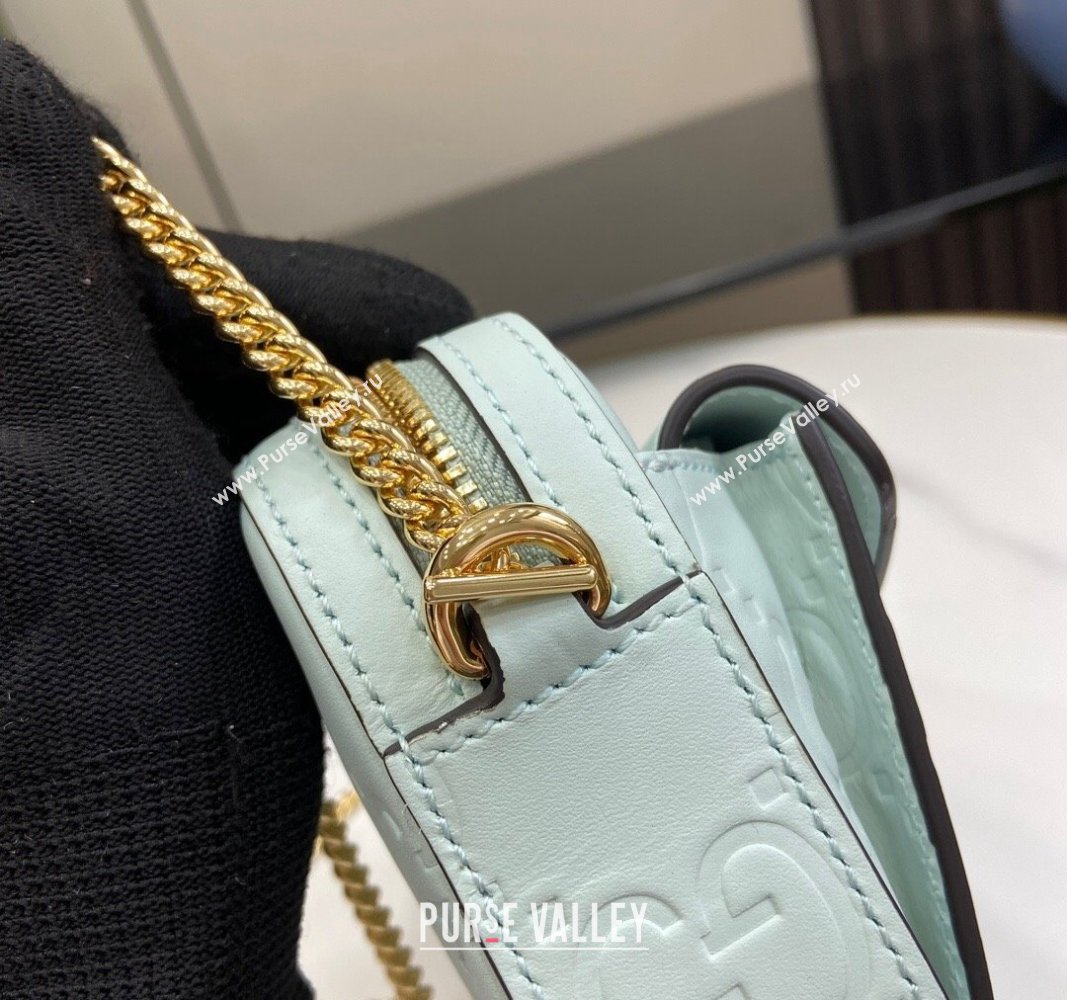 Gucci GG Leather Super Mini Shoulder Bag 781554 Pale Green 2024 (XLU-240625014)