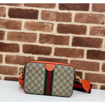 Gucci Ophidia GG Canvas Shoulder Bag with Fluorescent Orange Trim 699439 2024 (DLH-240624121)