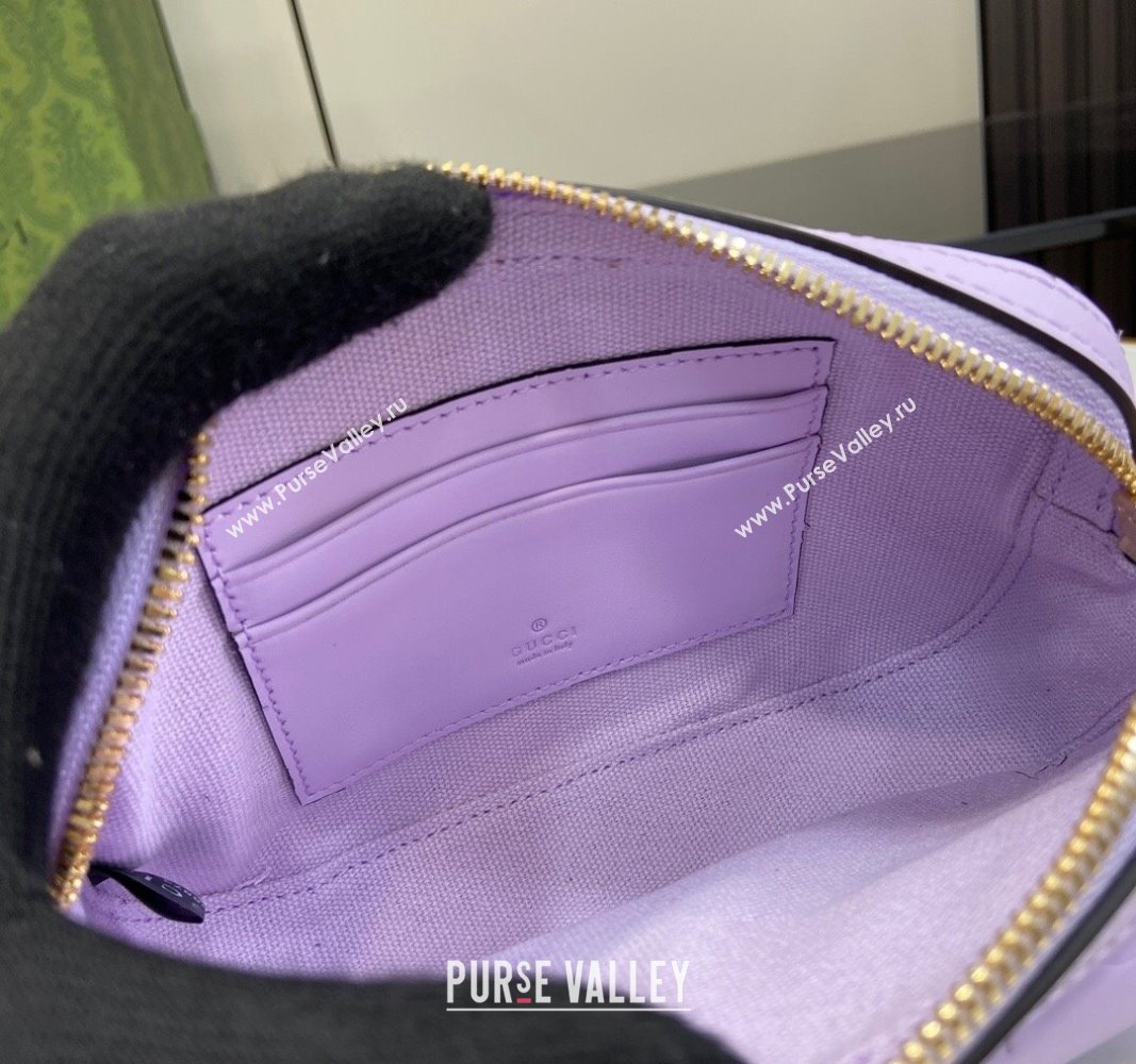 Gucci GG Leather Super Mini Shoulder Bag 781554 Purple 2024 (XLU-240625015)