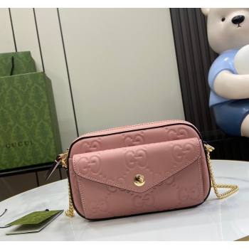 Gucci GG Leather Super Mini Shoulder Bag 781554 Light Pink 2024 (XLU-240625016)