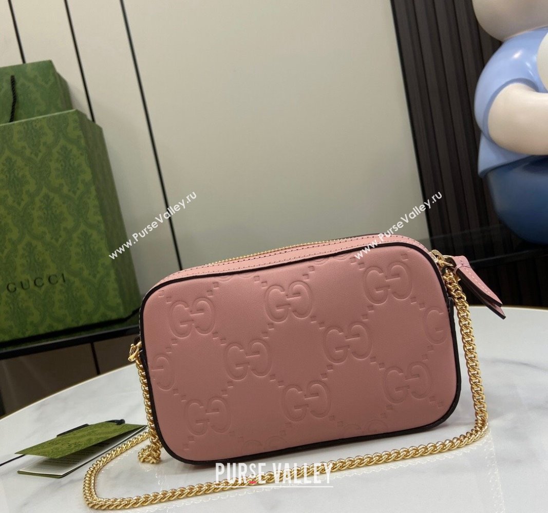 Gucci GG Leather Super Mini Shoulder Bag 781554 Light Pink 2024 (XLU-240625016)