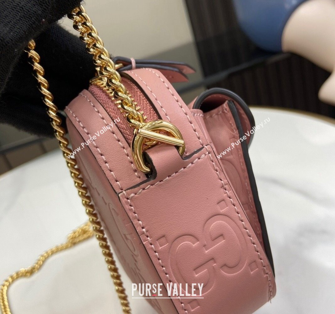 Gucci GG Leather Super Mini Shoulder Bag 781554 Light Pink 2024 (XLU-240625016)