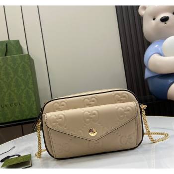 Gucci GG Leather Super Mini Shoulder Bag 781554 Light Beige 2024 (XLU-240625017)