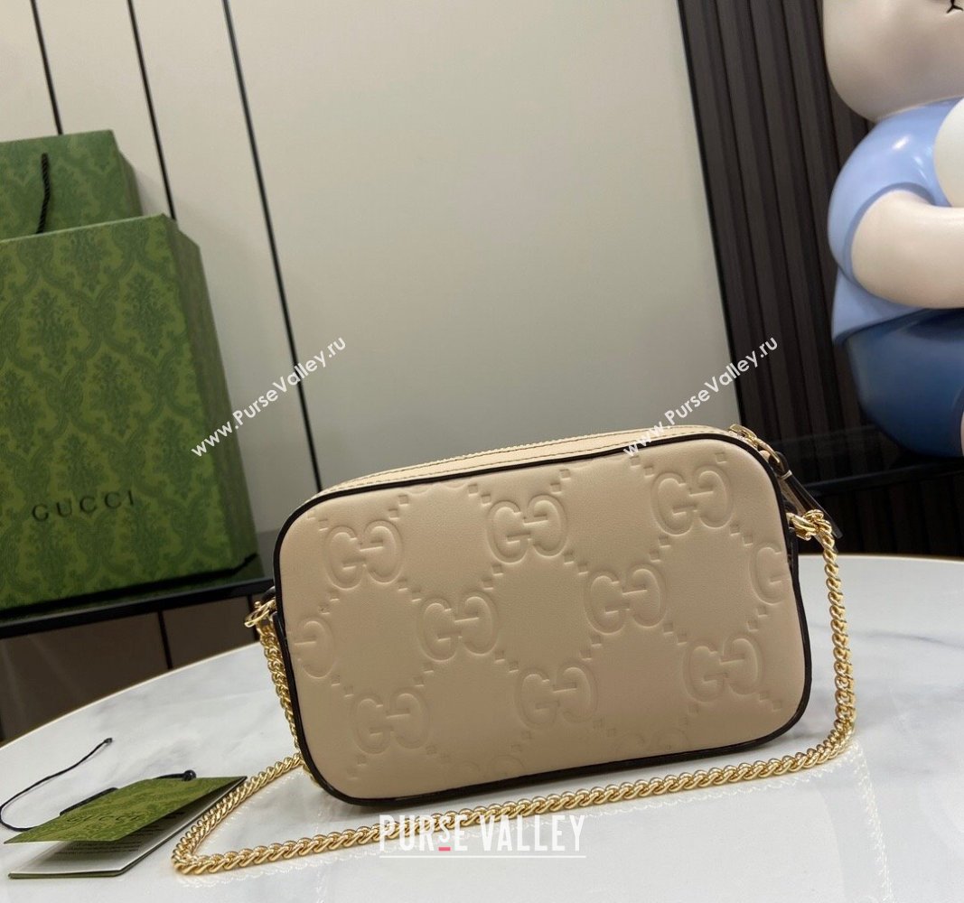 Gucci GG Leather Super Mini Shoulder Bag 781554 Light Beige 2024 (XLU-240625017)