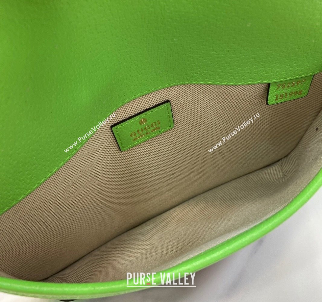 Gucci Ophidia GG Small Belt Bag with Fluorescent Green Trim 752597 2024 (XLU-240625018)