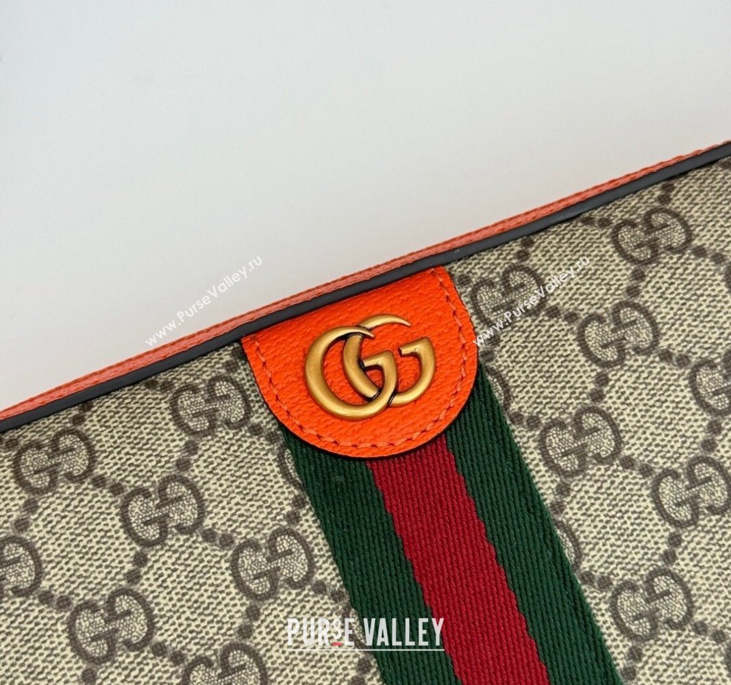 Gucci Ophidia GG Canvas Shoulder Bag with Fluorescent Orange Trim 699439 2024 (DLH-240624121)