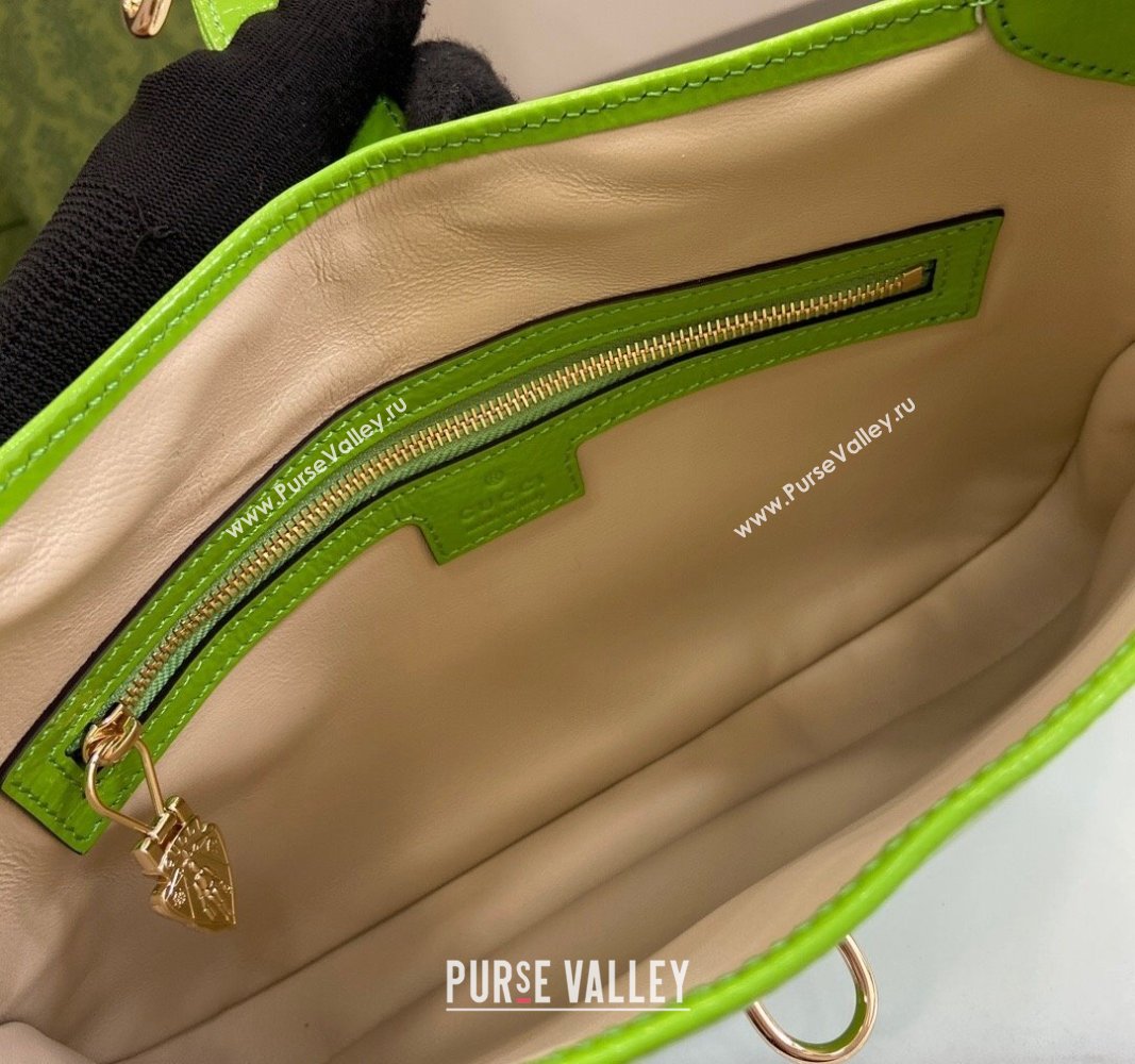 Gucci Jackie Small Shoulder Bag in Crinkled Patent Leather 782849 Light Green 2024 (XLU-240625040)