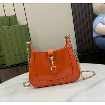 Gucci Jackie Notte Mini Bag in Crinkled Patent Leather ‎782889 Orange 2024 (XLU-240625045)