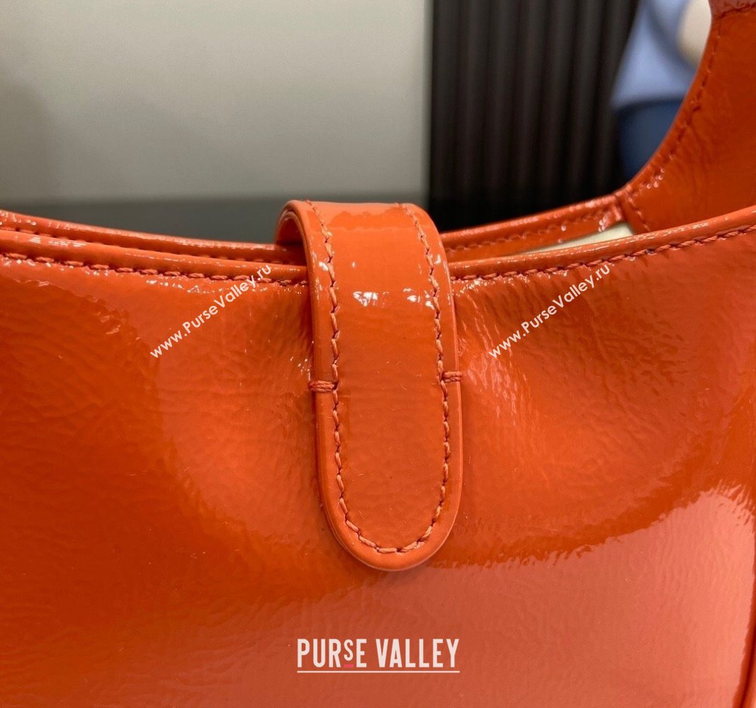 Gucci Jackie Notte Mini Bag in Crinkled Patent Leather ‎782889 Orange 2024 (XLU-240625045)