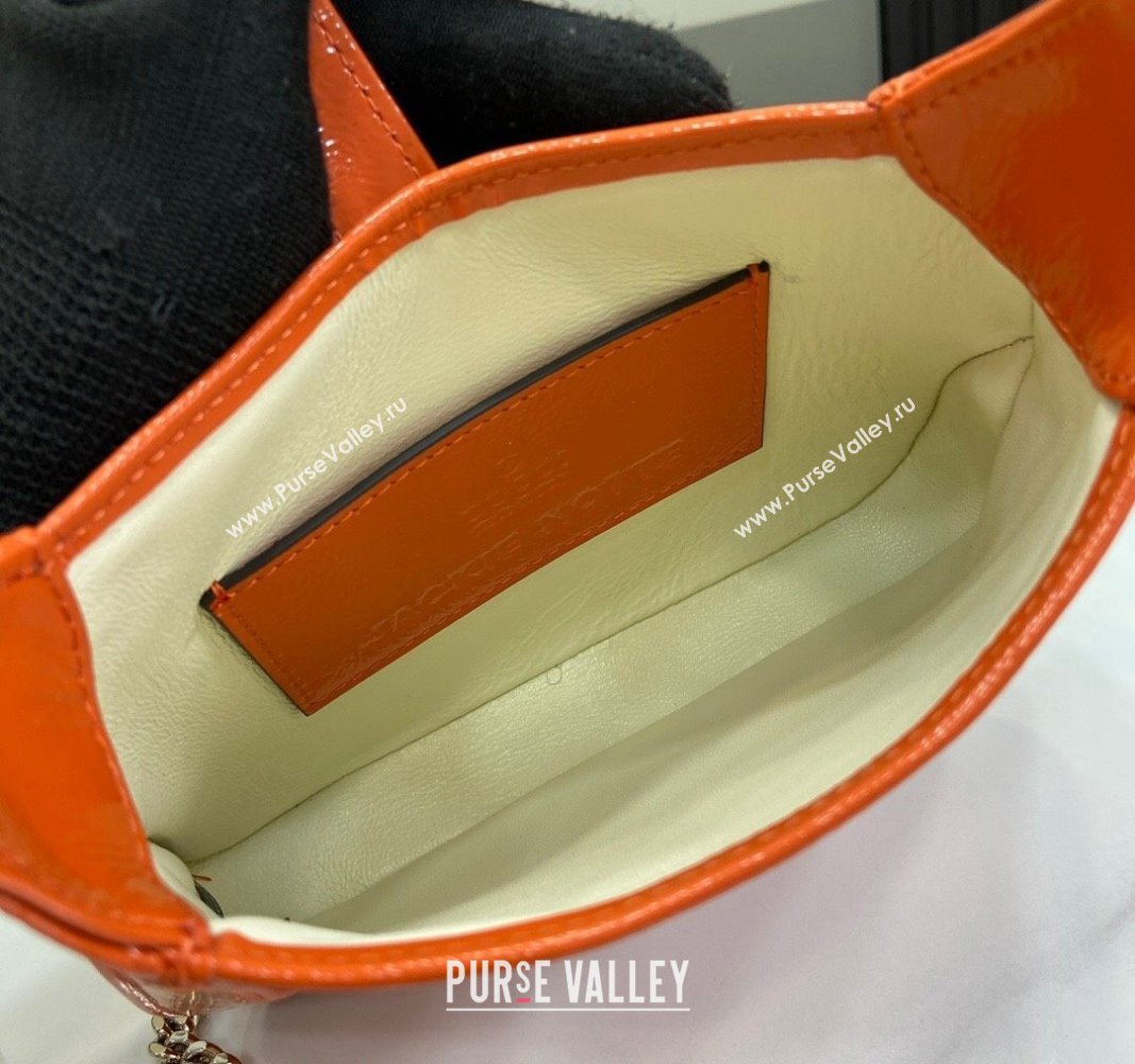 Gucci Jackie Notte Mini Bag in Crinkled Patent Leather ‎782889 Orange 2024 (XLU-240625045)