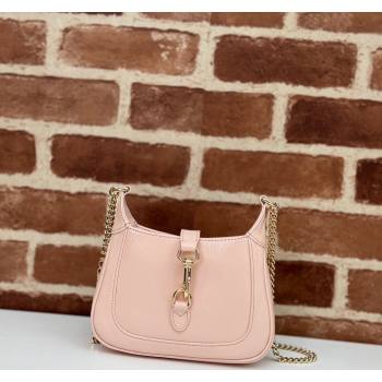 Gucci Jackie Notte Mini Bag in Crinkled Patent Leather ‎782889 Nude Pink 2024 (DLH-240624126)