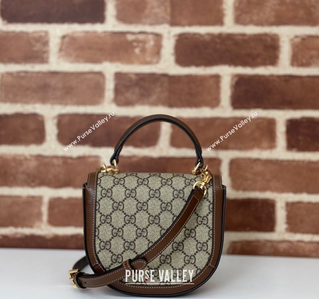 Gucci Horsebit 1955 GG Canvas Mini Top Handle Bag ‎781387 Beige/Brown 2024 (DLH-240624127)