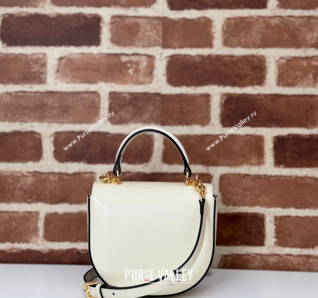 Gucci Horsebit 1955 Leather Mini Top Handle Bag ‎781387 White 2024 (DLH-240624129)