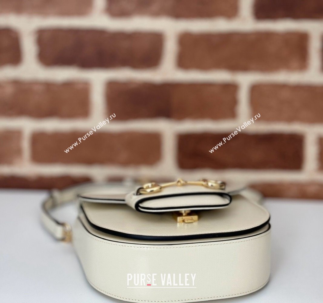 Gucci Horsebit 1955 Leather Mini Top Handle Bag ‎781387 White 2024 (DLH-240624129)