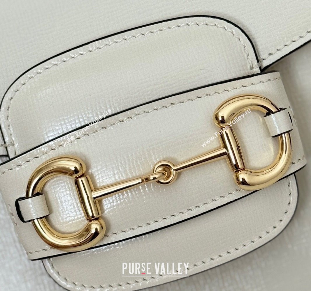 Gucci Horsebit 1955 Leather Mini Top Handle Bag ‎781387 White 2024 (DLH-240624129)