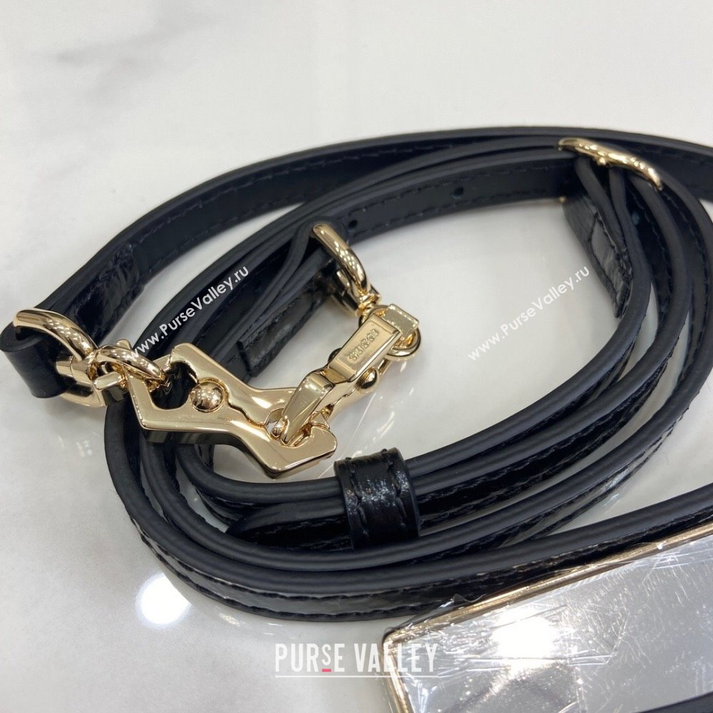 Gucci Bamboo 1947 Patent Leather Mini bag with Embossed GUCCI Logo Black 2024 786482 (XLU-240625031)