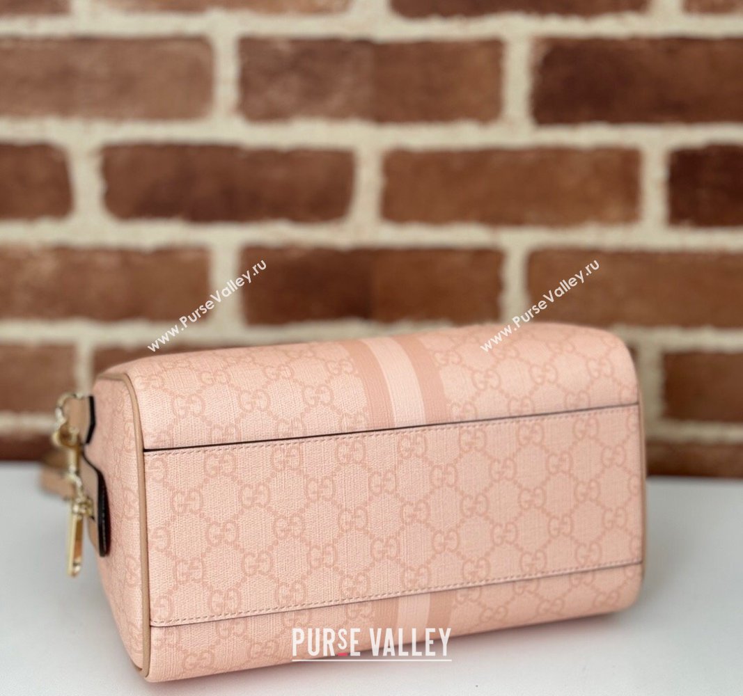 Gucci Ophidia GG Canvas Small Top handle bag Dusty Pink 2024 772061 (DLH-240625053)