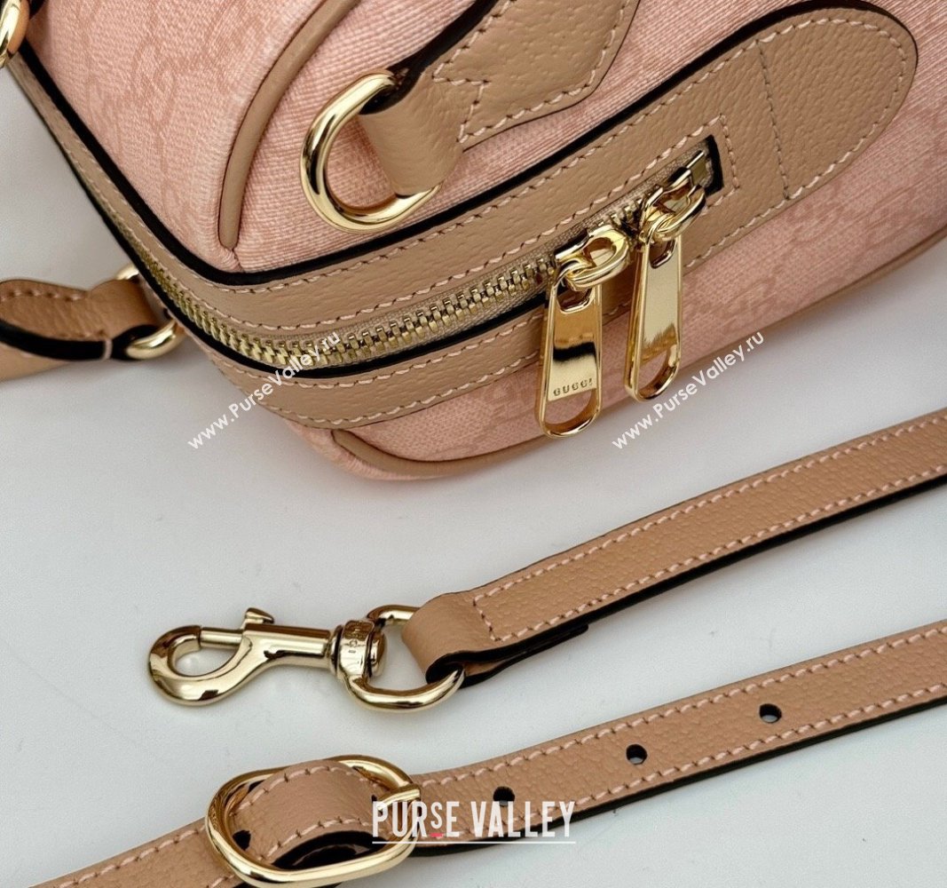 Gucci Ophidia GG Canvas Small Top handle bag Dusty Pink 2024 772061 (DLH-240625053)