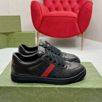 Gucci Screener Sneakers in GG Leather Black 2024 0702 (MD-240702120)