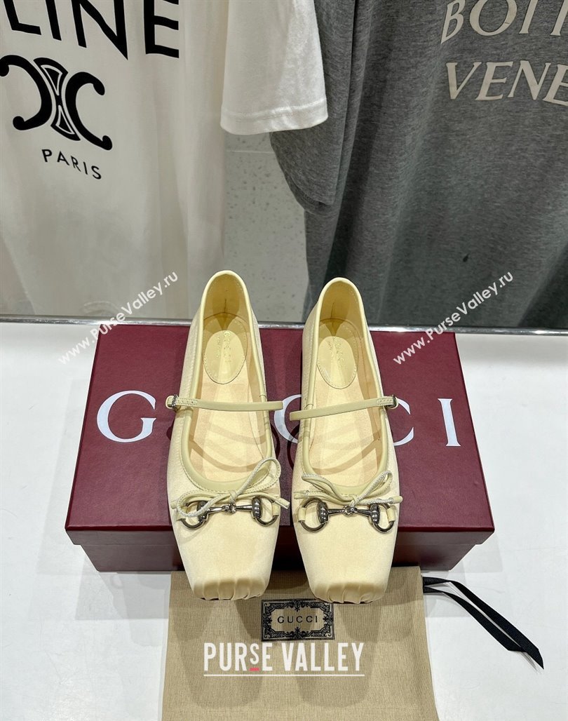 Gucci Satin Ballet Flat with Horsebit Yellow 2024 0702 (MD-240702127)