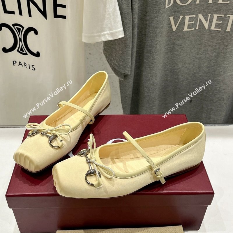 Gucci Satin Ballet Flat with Horsebit Yellow 2024 0702 (MD-240702127)