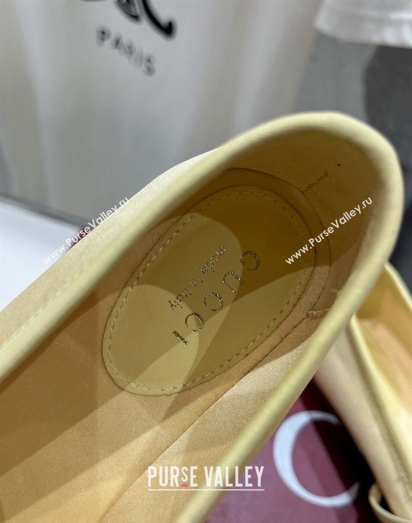 Gucci Satin Ballet Flat with Horsebit Yellow 2024 0702 (MD-240702127)