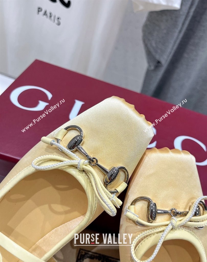 Gucci Satin Ballet Flat with Horsebit Yellow 2024 0702 (MD-240702127)