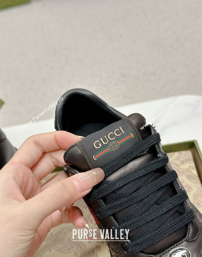 Gucci Screener Sneakers in GG Leather Black 2024 0702 (MD-240702120)