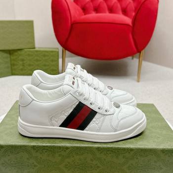 Gucci Screener Sneakers in GG Leather White 2024 0702 (MD-240702119)